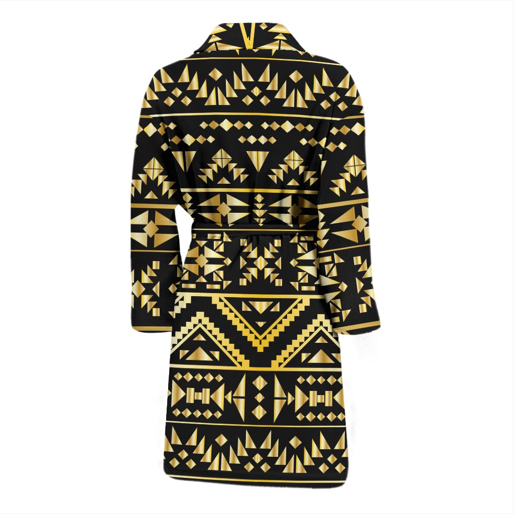 Gold Aztec Tribal Men Bath Robe
