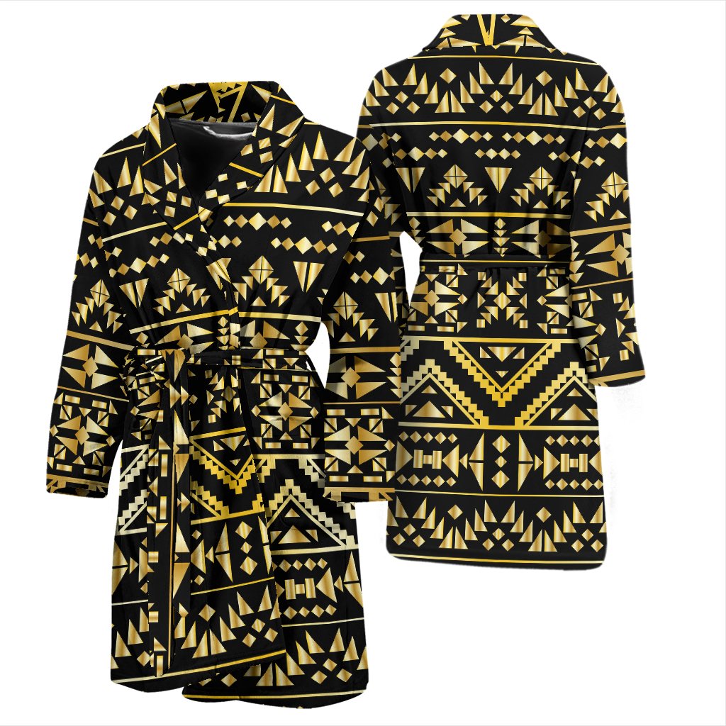 Gold Aztec Tribal Men Bath Robe