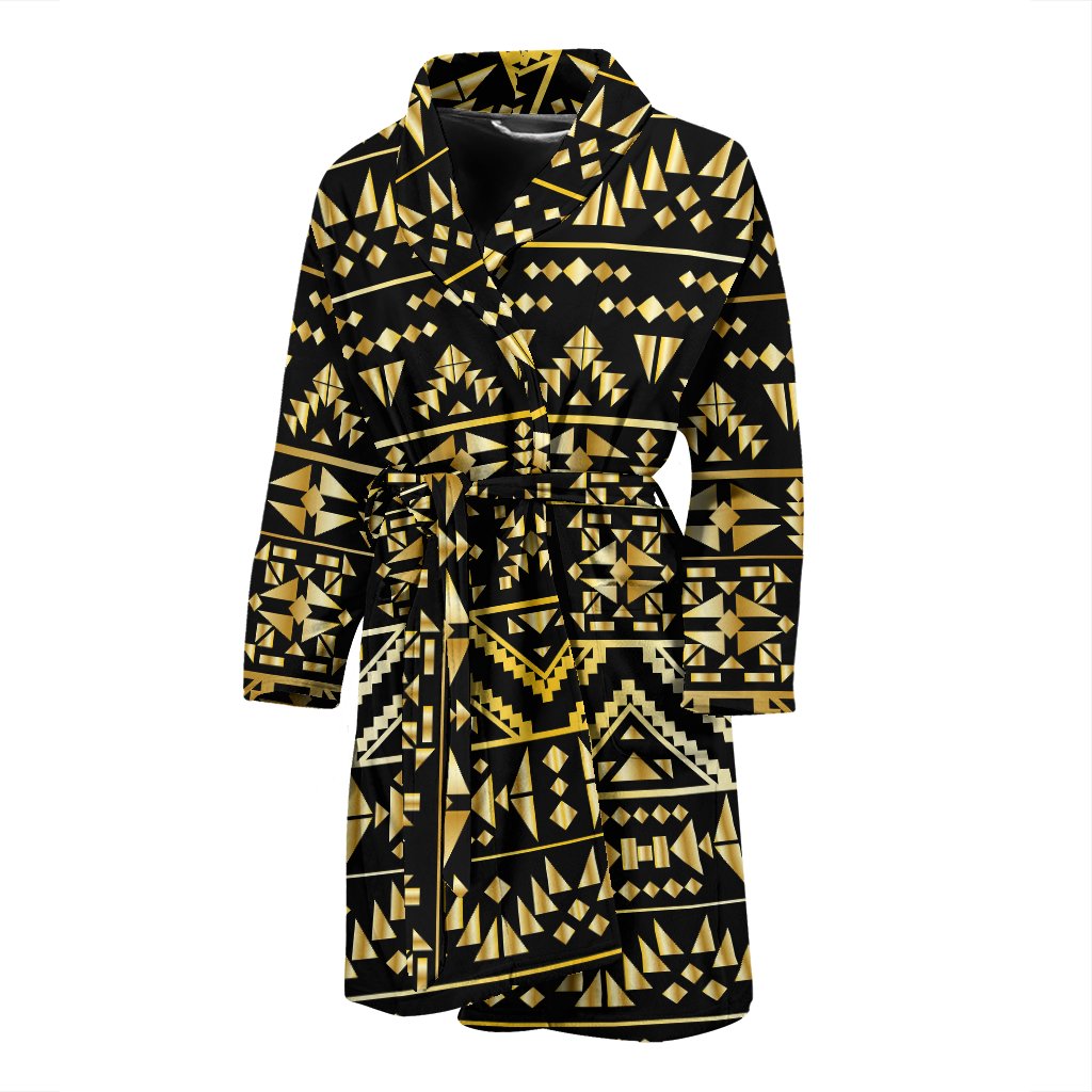 Gold Aztec Tribal Men Bath Robe
