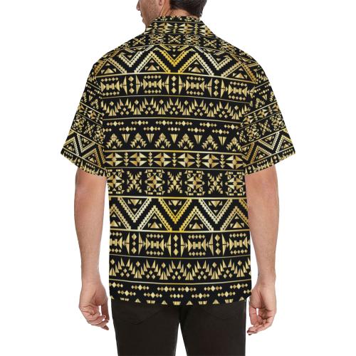 Gold Aztec Tribal Men Hawaiian Shirt