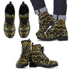 Gold Aztec Tribal Men Leather Boots