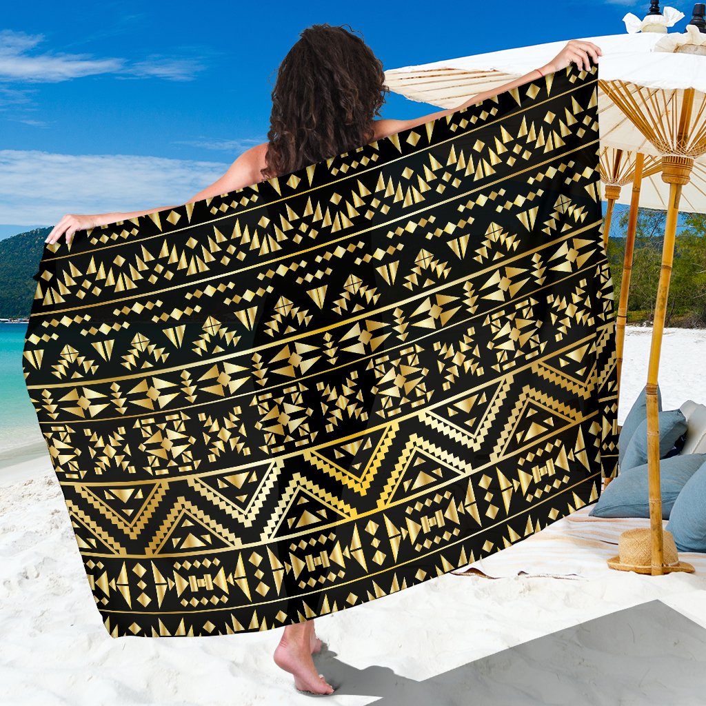 Gold Aztec Tribal Sarong Pareo Wrap