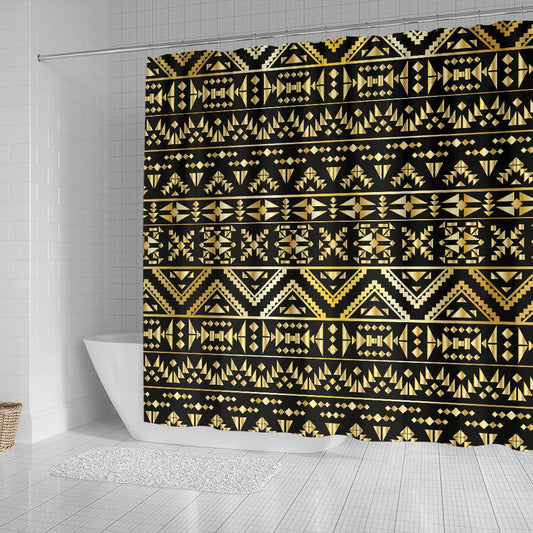 Gold Aztec Tribal Shower Curtain