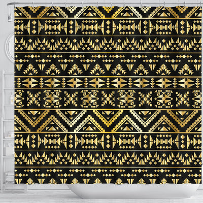 Gold Aztec Tribal Shower Curtain