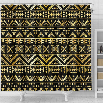 Gold Aztec Tribal Shower Curtain