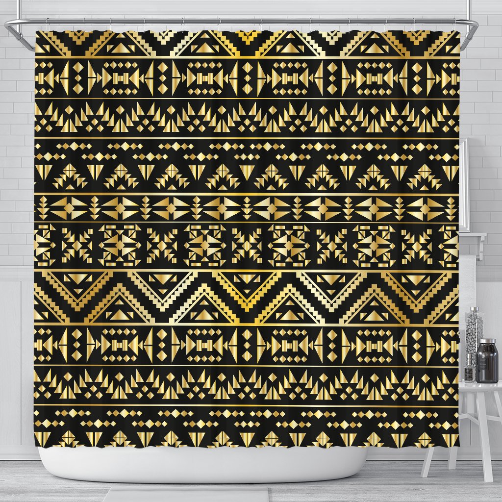 Gold Aztec Tribal Shower Curtain
