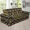 Gold Aztec Tribal Sofa Slipcover-JORJUNE.COM