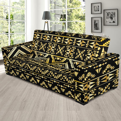 Gold Aztec Tribal Sofa Slipcover-JORJUNE.COM