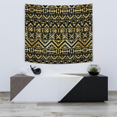 Gold Aztec Tribal Tapestry