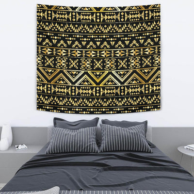 Gold Aztec Tribal Tapestry