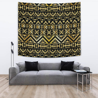 Gold Aztec Tribal Tapestry