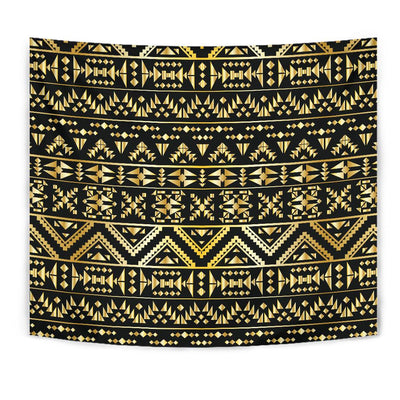 Gold Aztec Tribal Tapestry