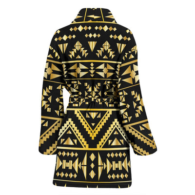 Gold Aztec Tribal Women Bath Robe