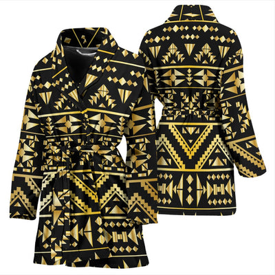 Gold Aztec Tribal Women Bath Robe