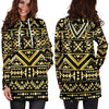 Gold Aztec Tribal Women Hoodie Dress