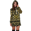 Gold Aztec Tribal Women Hoodie Dress