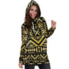 Gold Aztec Tribal Women Hoodie Dress