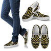 Gold Aztec Tribal Women Slip On Shoes