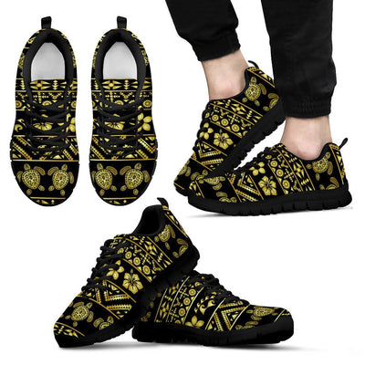 Tribal Aztec Sea Turtle Hawaiian Flower Men Sneakers