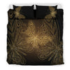 Gold Butterfly Duvet Cover Bedding Set