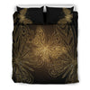 Gold Butterfly Duvet Cover Bedding Set