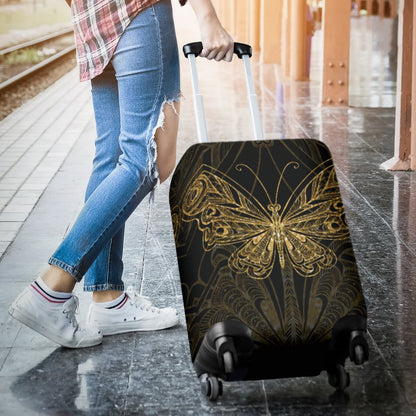 Gold Butterfly Luggage Cover Protector