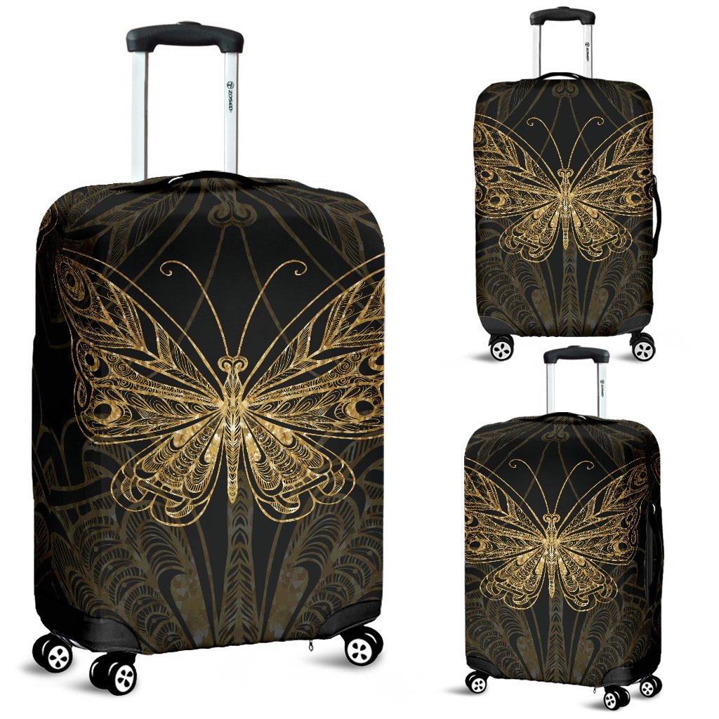 Gold Butterfly Luggage Cover Protector