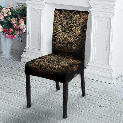 Gold Butterfly Ornamental Dining Chair Slipcover-JORJUNE.COM