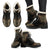 Gold Butterfly Ornamental Faux Fur Leather Boots