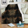 Gold Butterfly Ornamental Fleece Blanket