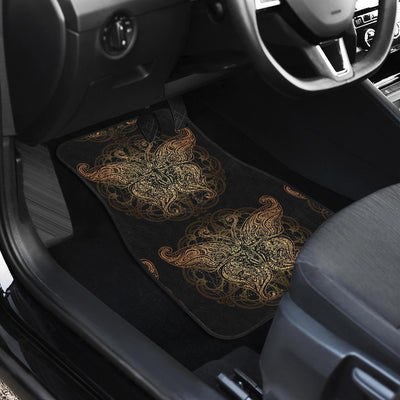 Gold Butterfly Ornamental Front and Back Car Floor Mats