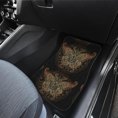 Gold Butterfly Ornamental Front and Back Car Floor Mats