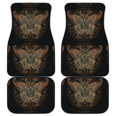 Gold Butterfly Ornamental Front and Back Car Floor Mats