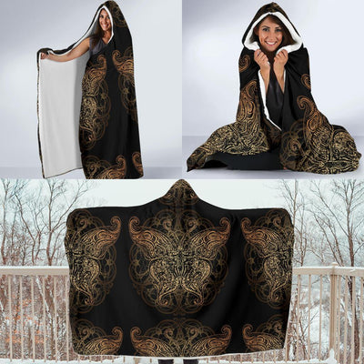 Gold Butterfly Ornamental Hooded Blanket-JORJUNE.COM