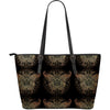 Gold Butterfly Ornamental Large Leather Tote Bag