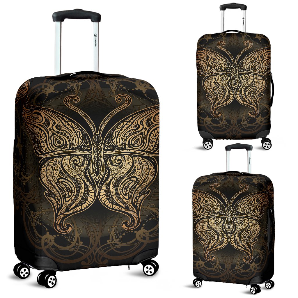 Gold Butterfly Ornamental Luggage Cover Protector