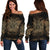 Gold Butterfly Ornamental Off Shoulder Sweatshirt