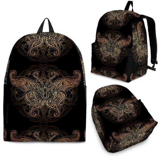 Gold Butterfly Ornamental Premium Backpack