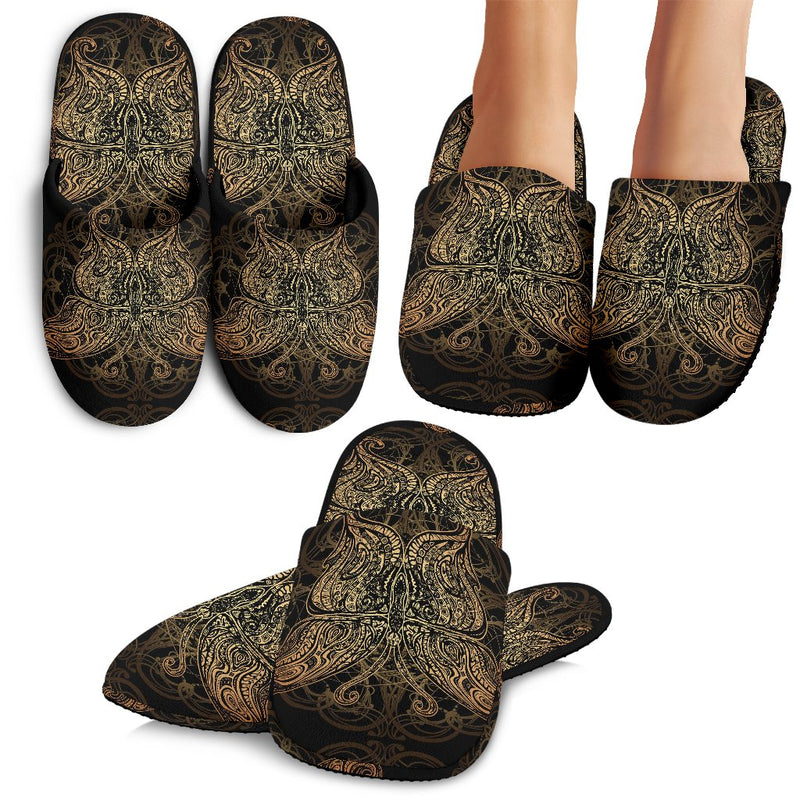 Gold Butterfly Ornamental Slippers