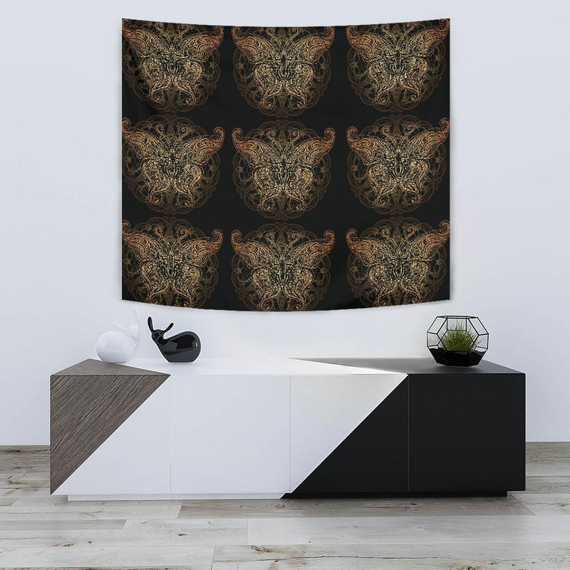 Gold Butterfly Ornamental Tapestry