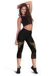 Gold Butterfly Ornamental Women Capris