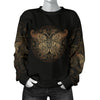 Gold Butterfly Ornamental Women Crewneck Sweatshirt