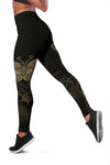 Gold Butterfly Ornamental Women Leggings