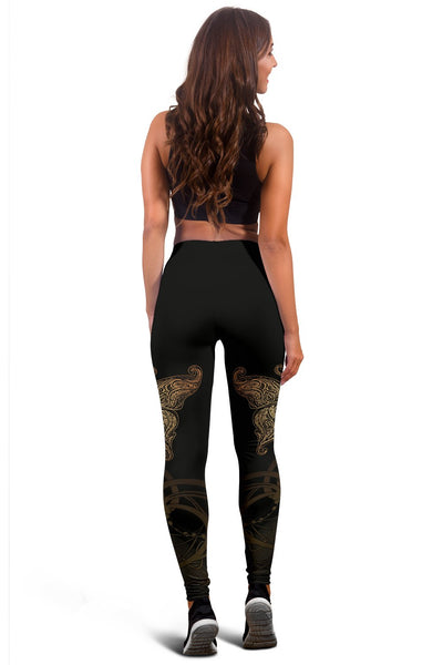 Gold Butterfly Ornamental Women Leggings