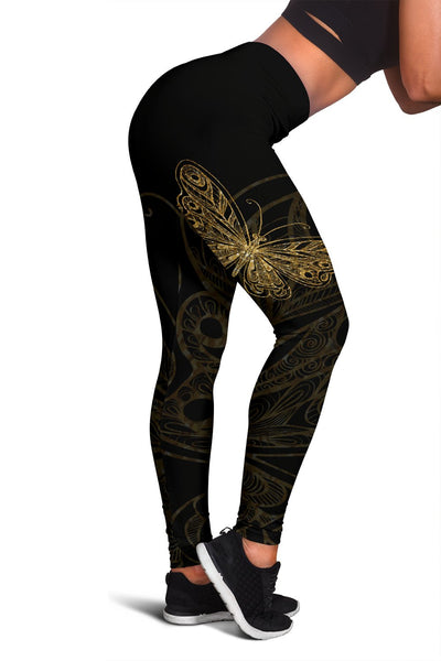 Gold Butterfly Women Leggings