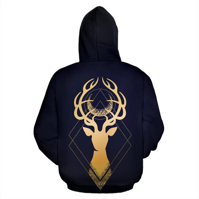 Gold Deer All Over Print Hoodie