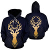 Gold Deer All Over Print Hoodie