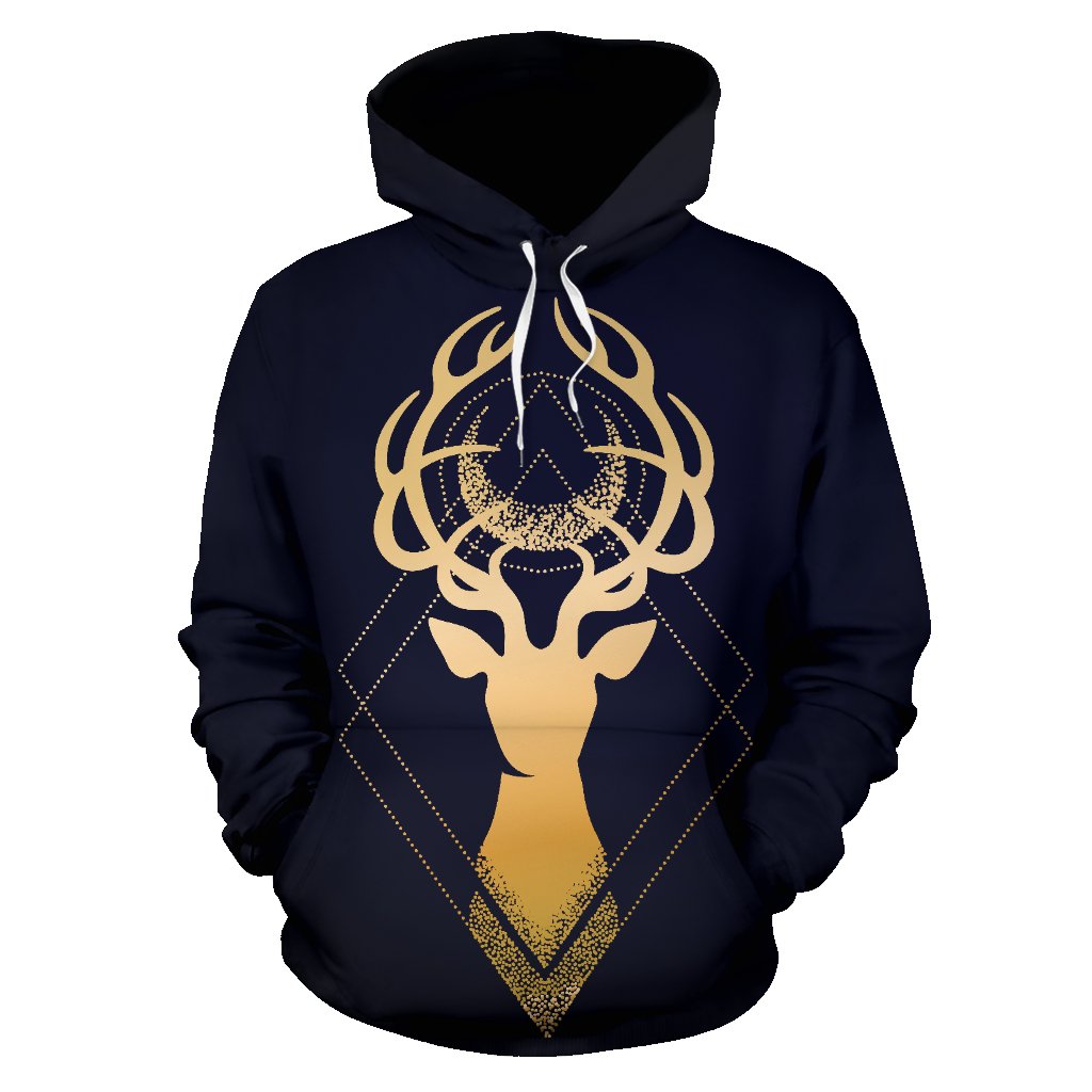 Gold Deer All Over Print Hoodie