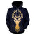 Gold Deer All Over Print Hoodie