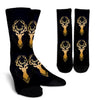 Gold Deer Crew Socks